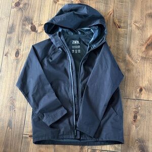Zara Black Hooded Raincoat